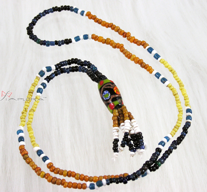 Others Genuine Dayaknese Stone and Glass Beads Necklace