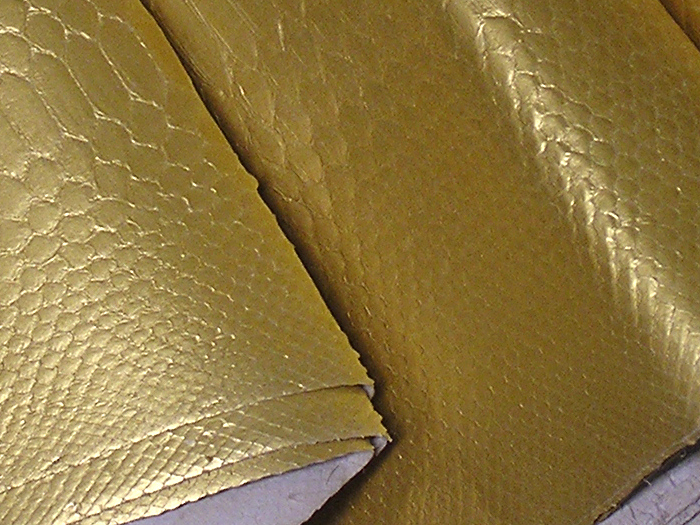 Solid Gold Metallic  Python Snakeskin Belly 11W Gr A