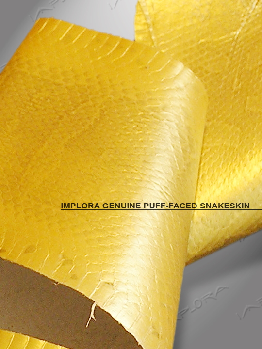 Implora Gold Metallic Puff-Faced Snakeskin