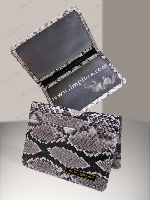Leather Implora Natural Python Card Wallet 