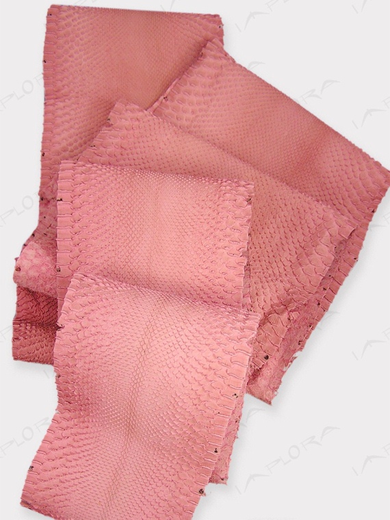 Leather Implora Solid Pink Python Snakeskin