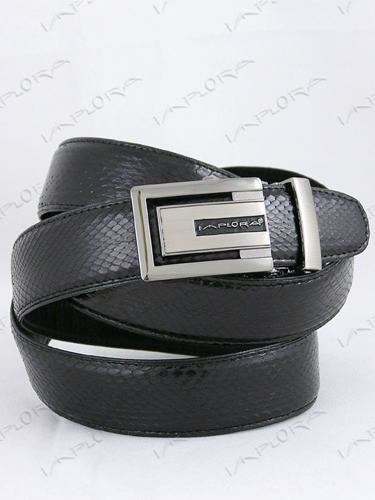 Leather Implora Black Cobra Snake Skin Belt XXL