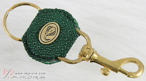 Leather Green Stingray Key Chain